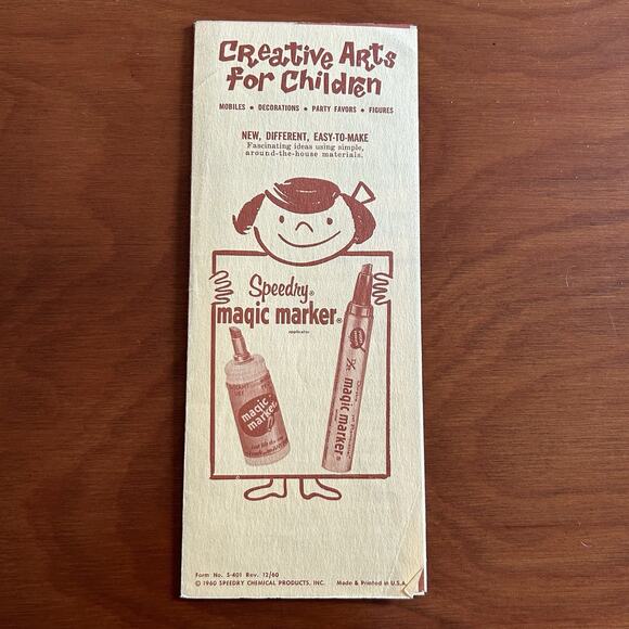 Vintage Creative Arts For Children With Speedy Magic Marker 1960s Advertisement - Picture 1 of 4